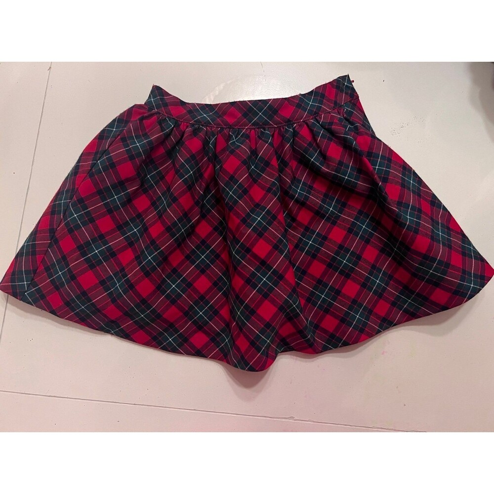 Janie and Jack tartan plaid lined Christmas skirt